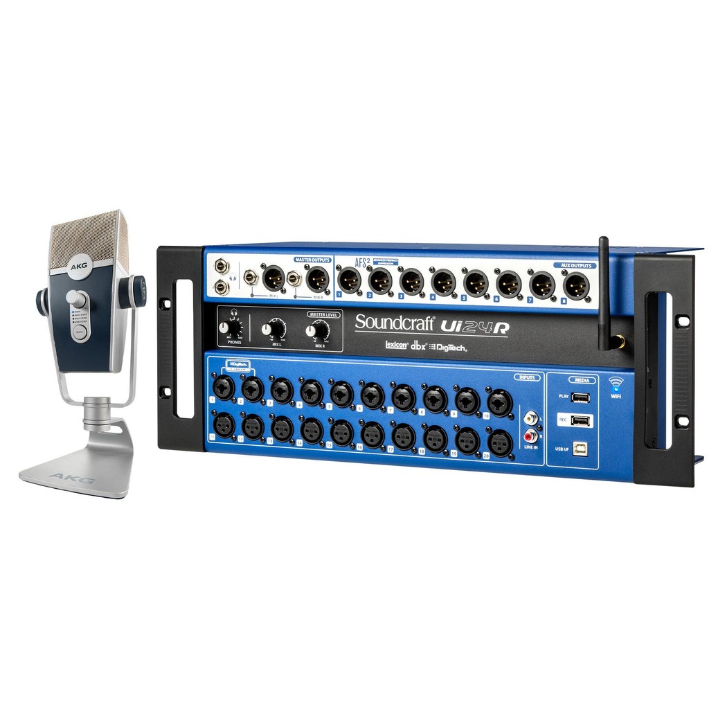 KIT MESA DE SOM SOUNDCRAFT UI24R + MIC AKG LYRA C44-USB (KIT)