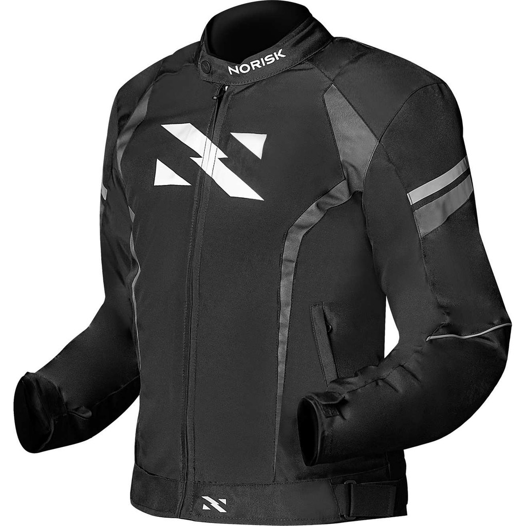 Jaqueta Norisk Tornado Preto / Branco Para Moto Impermeável Proteção