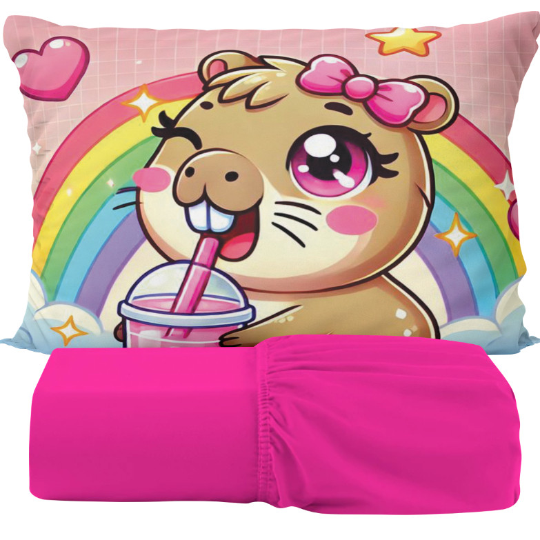 Jogo De Lençol Capivara 2 Pçs Jogo de Cama Estampas Exclusivas