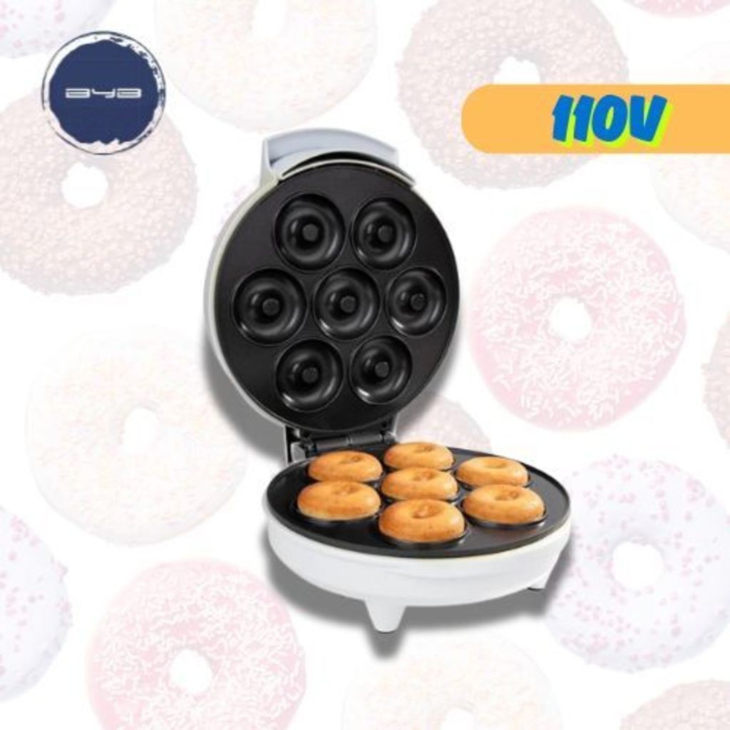 Mini Maquina De Donuts Café Da Manhã Capacidade Para 7 Mini Rosquinha Elétrica 110V Portátil
