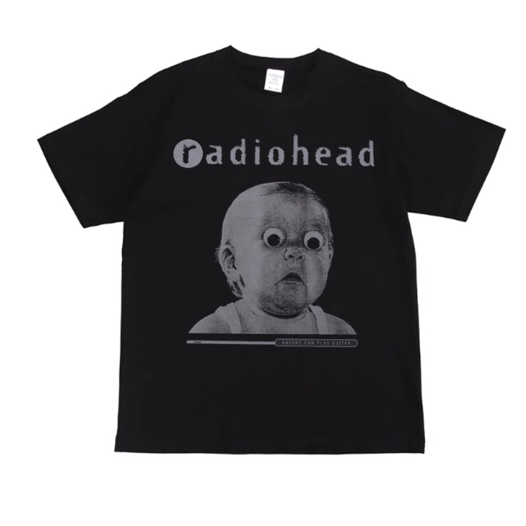 Camiseta Estampada Da Banda De Rock Radiohead, Camiseta Preta Retrô De Hip-hop De Rua Unissex