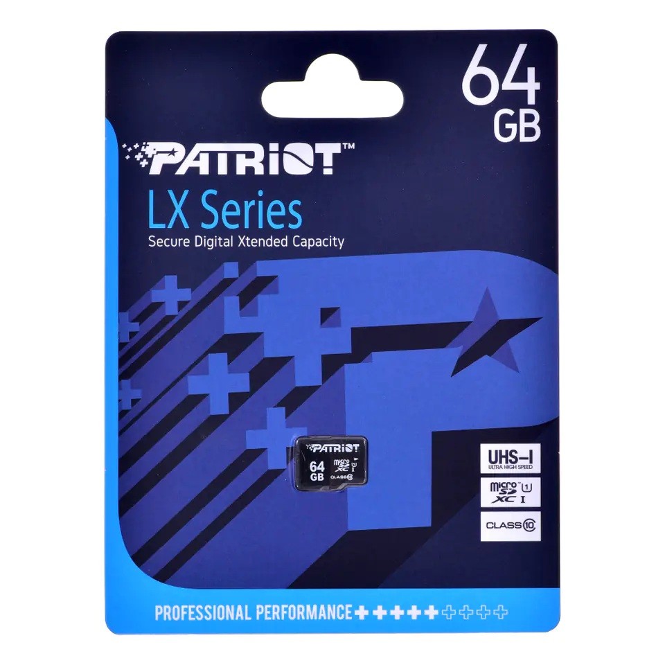 Imagem Cartão de memoria MicroSD Patriot LX Series, 64GB, UHS-1, Class 10, 80 MB/s - PSF64GMDC10