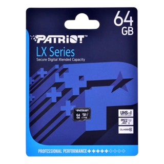 Cartão de memoria MicroSD Patriot LX Series, 64GB, UHS-1, Class 10, 80 MB/s - PSF64GMDC10 em Oferta na Shopee