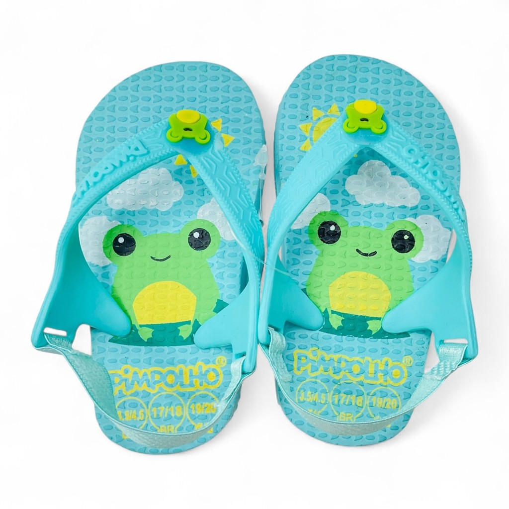 Chinelo Bebê Infantil c/Elástico Pimpolho Menino Tam 17 a 23 Sapo