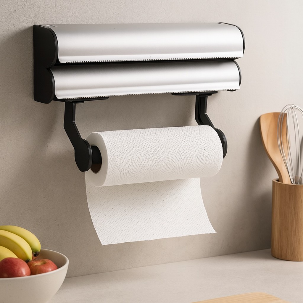 Suporte Dispenser Porta Papel Filme Alumínio Toalha Cortador em Oferta na Shopee