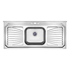 Pia Cozinha Infinity 120cm c/ furo Inoxsul Higiênica Durável p Louça Pesada