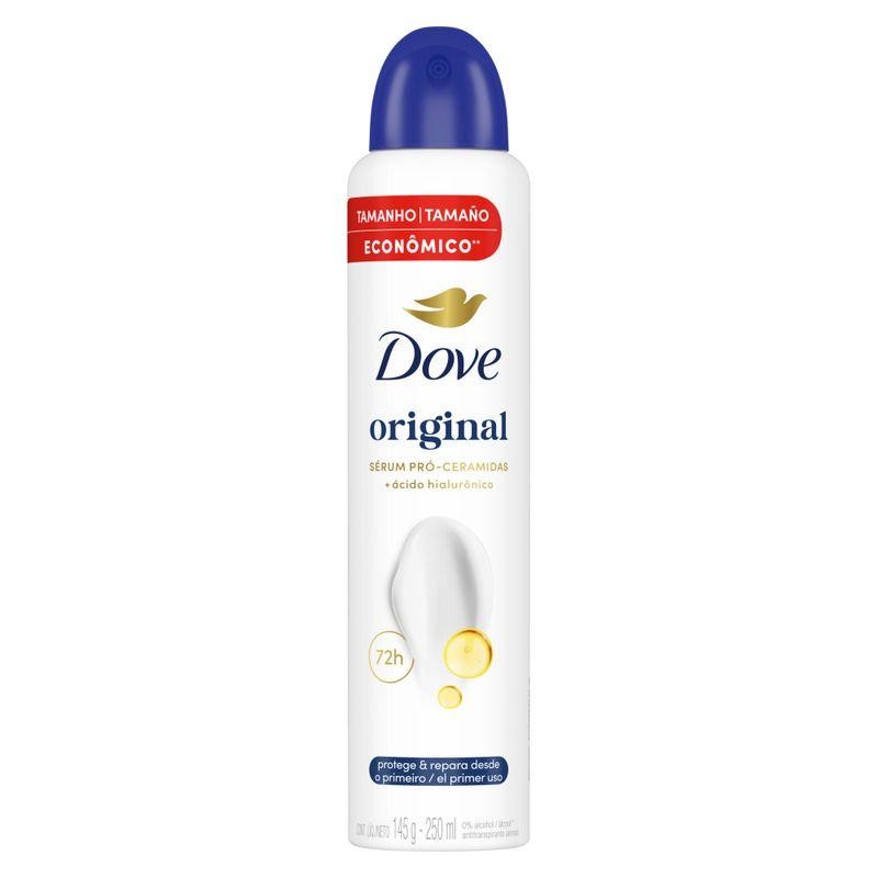 Desodorante Antitranspirante Aerosol Dove Original 72 Horas 250ml em Oferta na Shopee