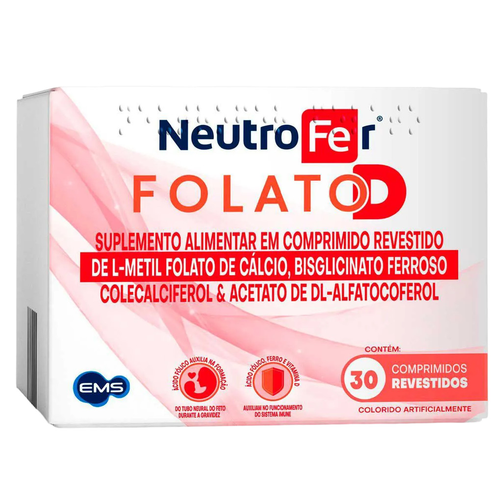 Neutrofer Folato D Suplemento Com 30 Comprimidos – Ems