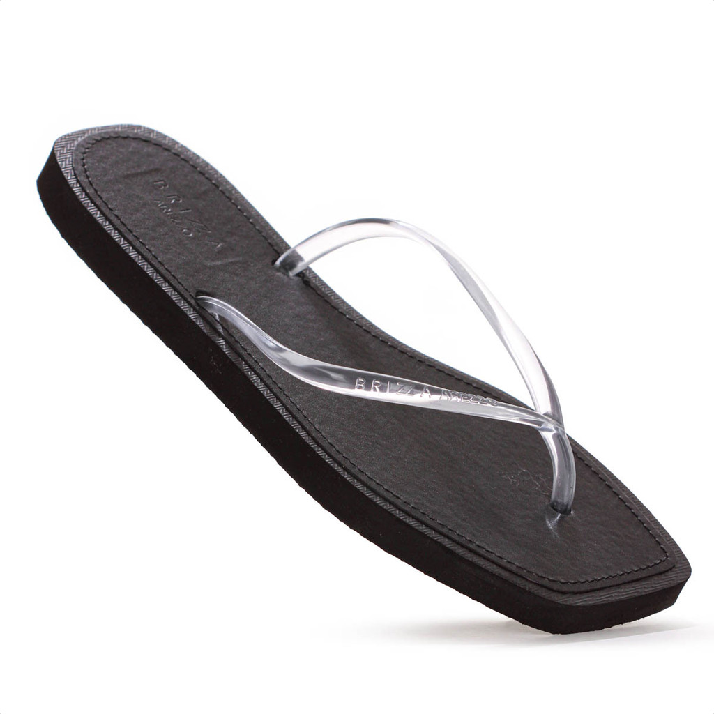 Chinelo Brizza Arezzo Tira Slim Square Preto - Feminino
