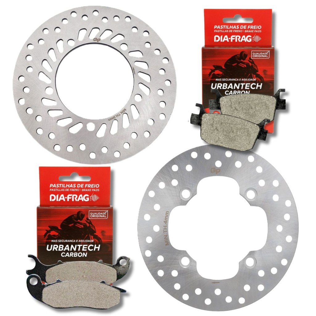 Discos de Freio P/ Honda Pcx 160 Abs 2023-2025 + Pastilhas Diafrag