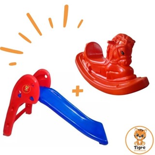 Escorregador Baby 2 Degraus + Gangorra Cavalinho Envio Expresso em Oferta na Shopee