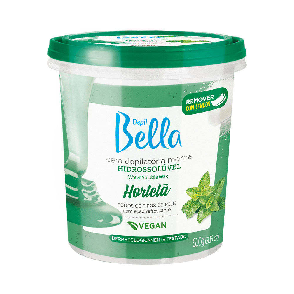 Cera Depil Bella Hidrossolúvel Hortelã 600g