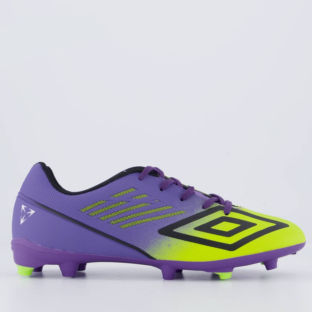 Chuteira Umbro Velocita Décimo Club Campo Roxa e Verde