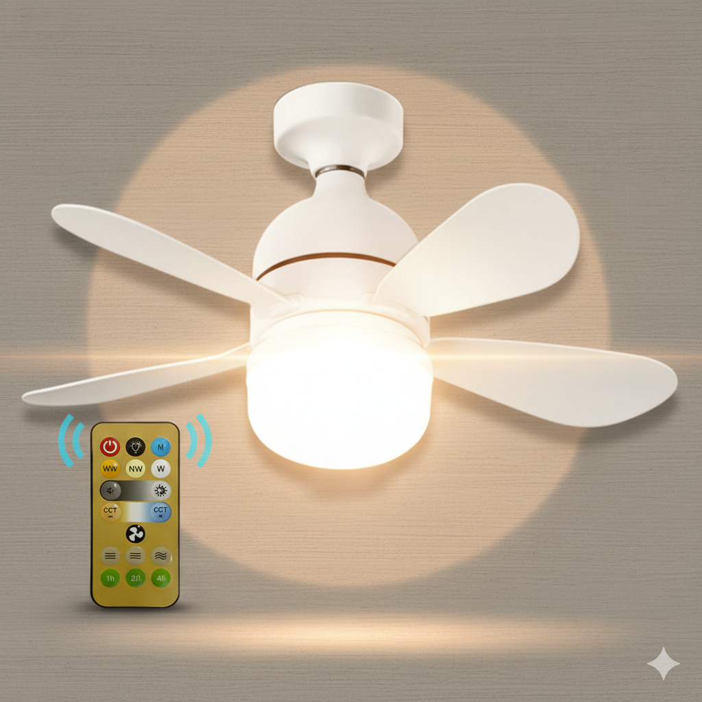 80W 5 Hélices Ventilador De Teto Potente Controle led Regulável 3 cores E27 Silencio Inteligente Ventilador Forte em Oferta na Shopee