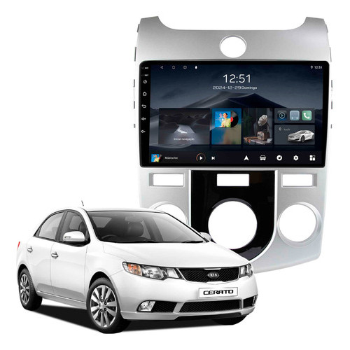 Imagem Multimídia Cerato 2009 A 2012 2ram+64gb Quadcore Carplay Android Gps Bluetooth Qled 9p