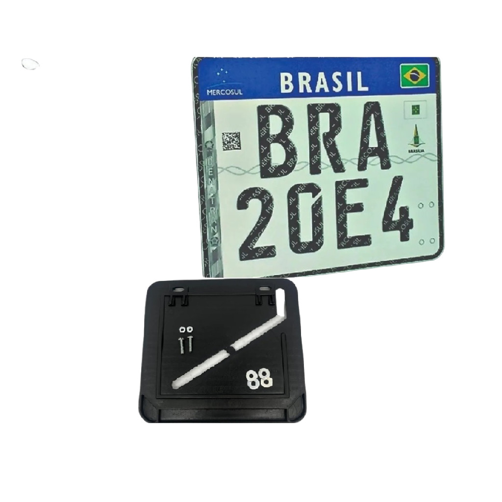 Suporte Salva Placa Mercosul Moto AWA – Plástico Resistente — imagem 2 de 2