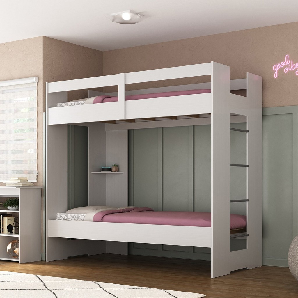 Beliche Solteiro Savana 1 Prateleira Espresso Móveis Branco/Nogal em Oferta na Shopee