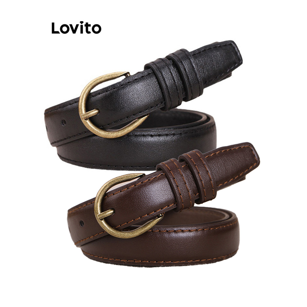 Lovito Cinto Casual Liso Básico Poroso Para Mulheres L38ED011 em Oferta na Shopee