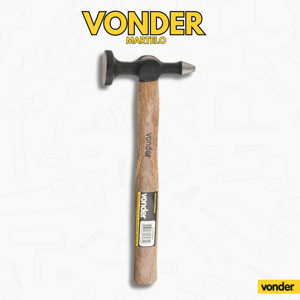 Martelo Chapeador Ponta Curta 280mm Vonder – Aço Forjado de Alta Resistência