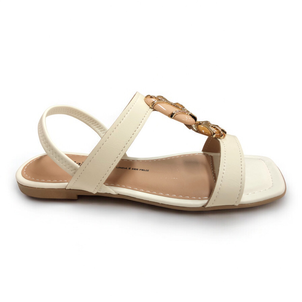 Sandália Feminina Dakota Rasteira - Y9611 - Branco Off