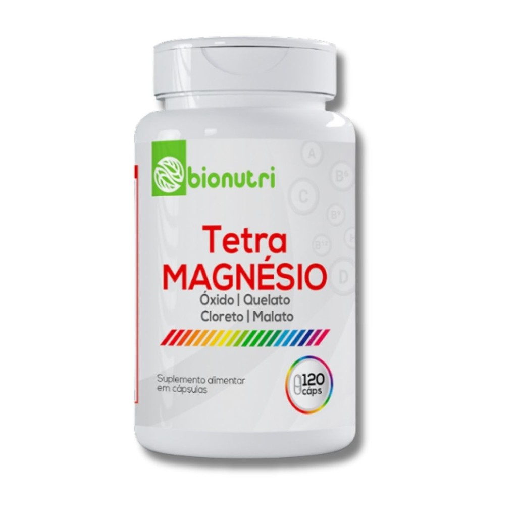 Suplemento Tetra Magnésio 500mg 120 Cápsulas - Bionutri