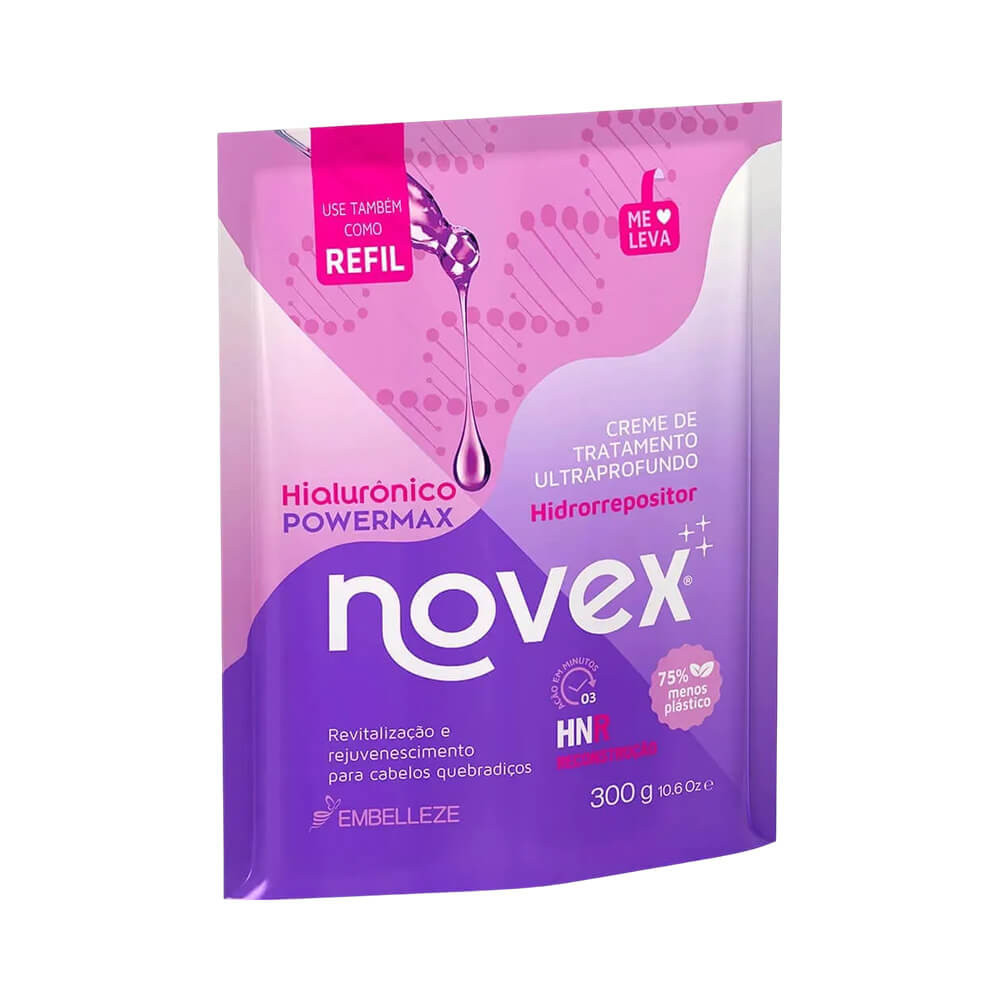Refil de Creme de Tratamento Novex Hialurônico PowerMax 300g em Oferta na Shopee