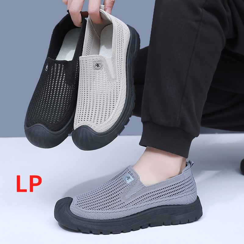 Novos Tênis Flyknit de Verão LP, Respiráveis, de Malha, Slip-On, Leves e Antiderrapantes para Homens
