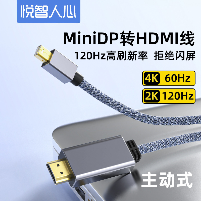 Yuezhirenxin MiniDP para HDMI Cabo 4K Mini Adaptador de Computador Apple Projetor Conversor de Porta Lightning