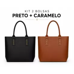 Kit 2 Bolsa Feminina Shopper Dia A Dia Grande Luxo Espaçosa Trabalho Faculdade