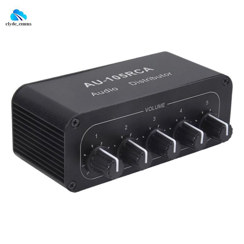 Distribuidor De Áudio 5CH , Misturador Estéreo , 1 Entrada , 5 Saídas , Divisor Para Amplificador De Potência , Ativo ,