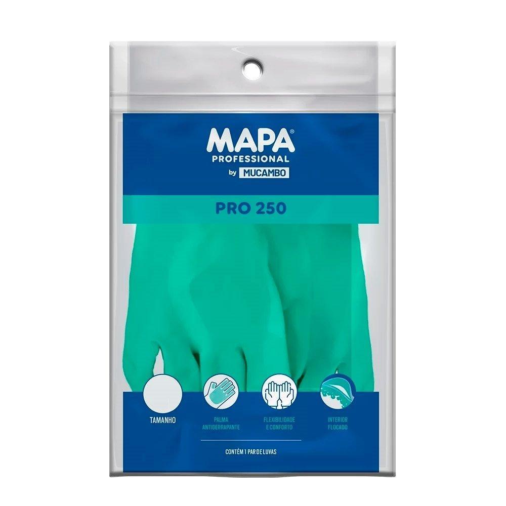 Luva Mucambo 250C Antiderrapante Verde M - Pacote c/ 10 Pares