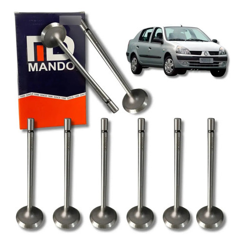 Válvula Admissão 8 Peças Para Livina/ Clio/ Logan/ Megane/ Sandero/ Scenic 1.6 16v
