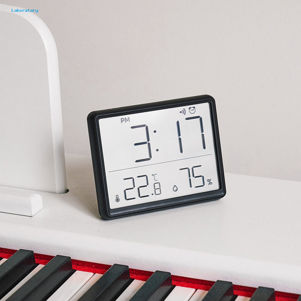 Relógio Eletrônico Temperatura E Umidade Tela Grande Multifuncional 12/24H LCD Display De Tempo Portátil Data