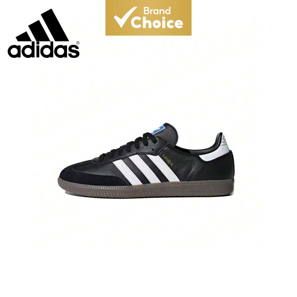 Adidas Originals SAMBA OG Clássicos Retro Tênis com Cabedal em T, Bico Redondo, Cadarço, Cano Baixo, Treinadores