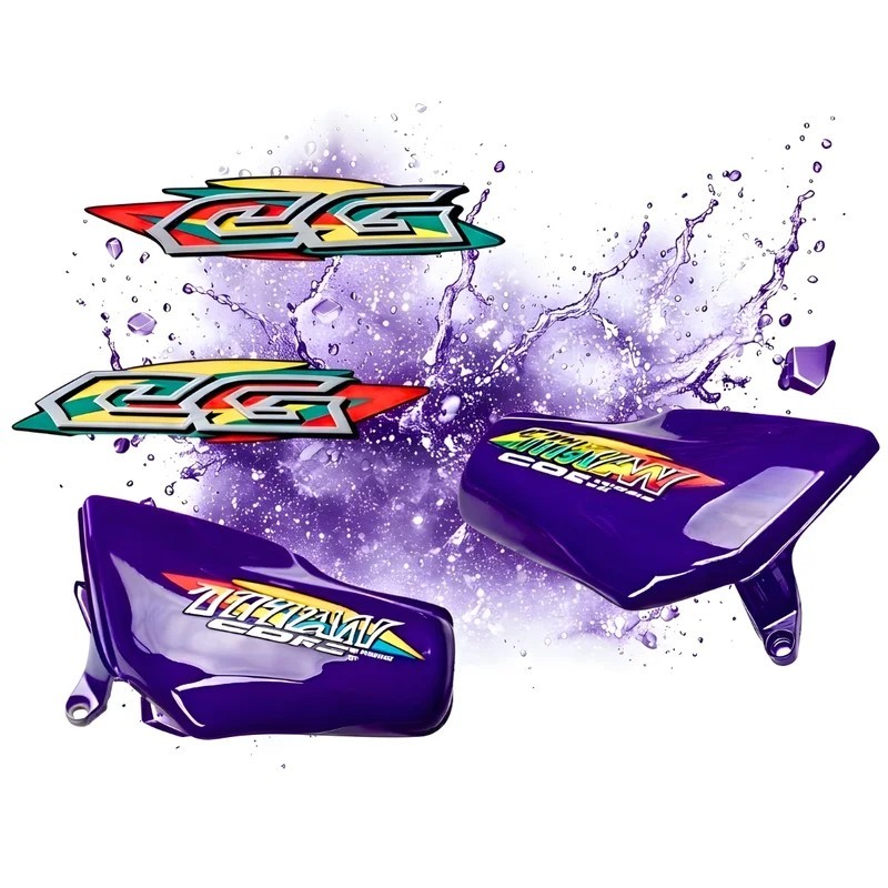 Carenagem Tampa Lateral Titan 125 Roxo 1998 1999 (Par) + Adesivos