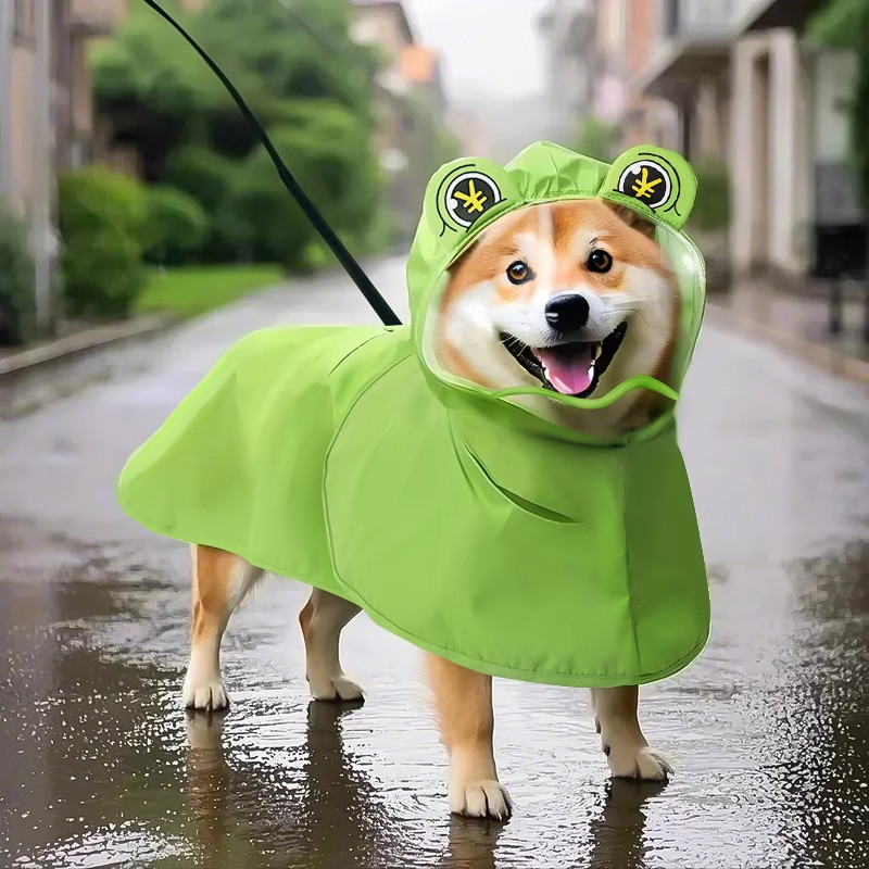 Shiba Inu capa de chuva Corgi sapo capa verão filhote de cachorro pequeno cão de tamanho médio impermeável Anti-sujo pas