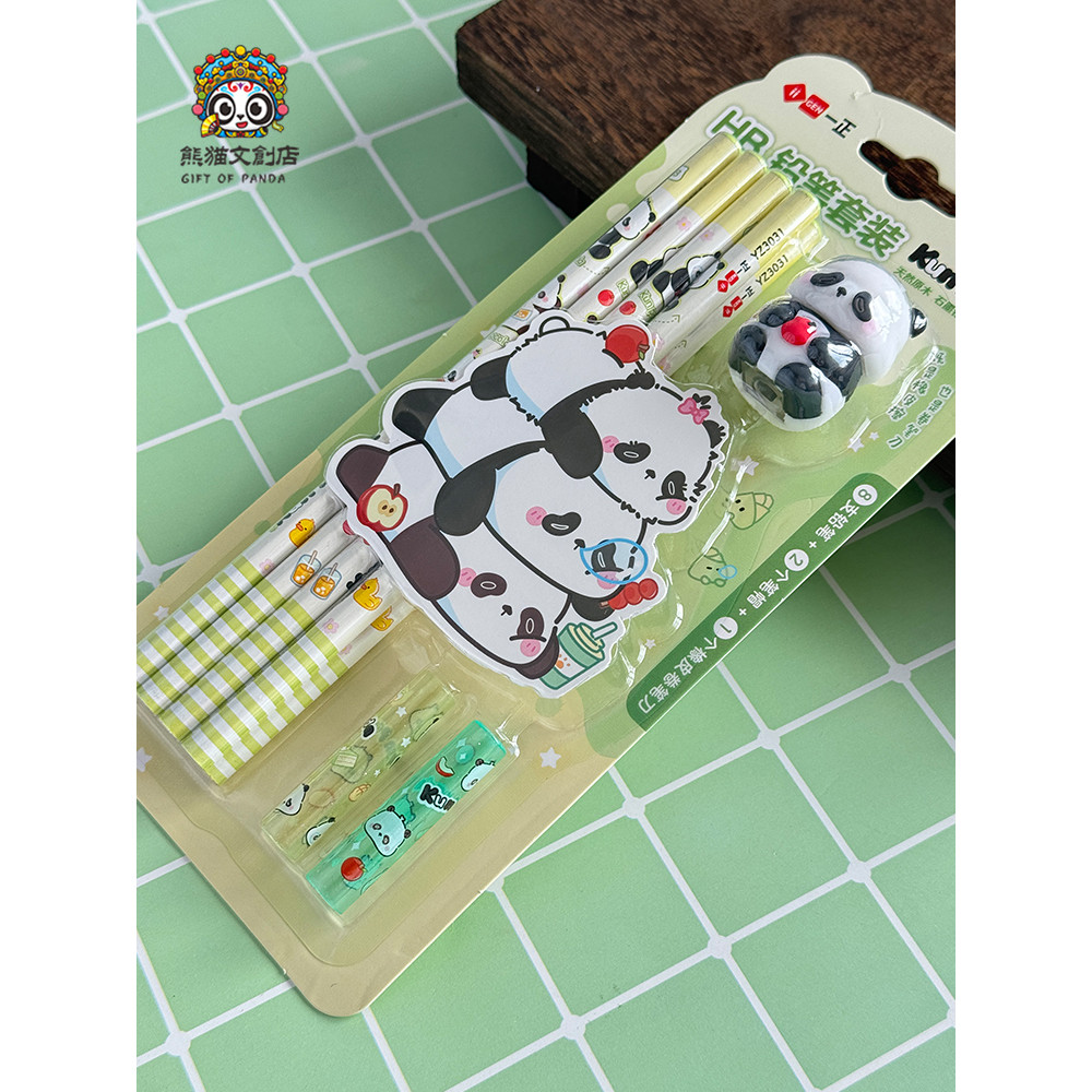Chengdu Panda papelaria conjunto de lápis de borracha de alto valor estudantes da escola primária conjunto de lápis Cult