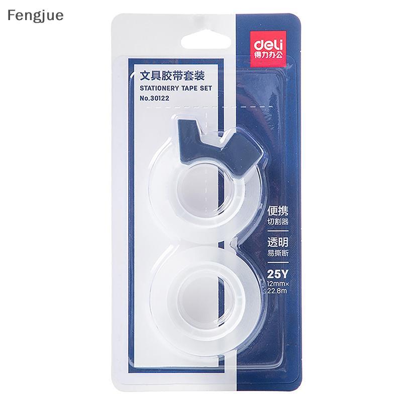Fengjue 2 Pçs Fita Adesiva Transparente Com Cortador Conjunto 12mm Escrita Invisível Para Paing Vedação Decoração Diário