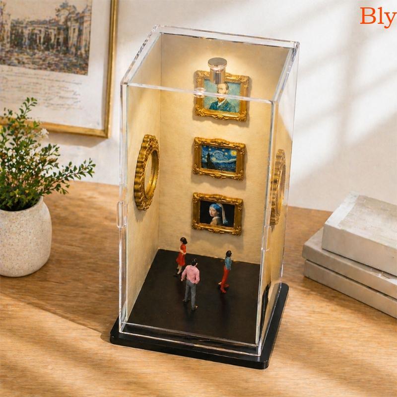 Vitrine De Acrílico Transparente Bly Com Luzes LED E 9 Mini Molduras Para Amantes DIY
