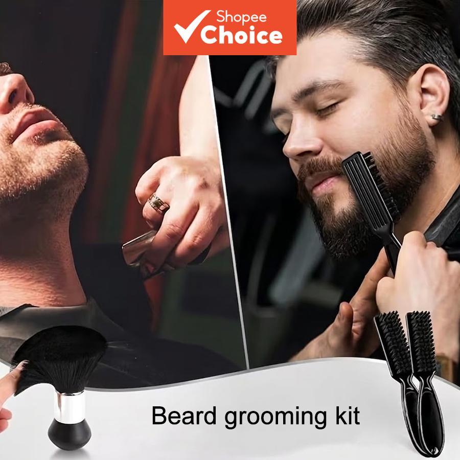 1 conjunto de escova para barba profissional, com pincel de cerdas macias portátil e pente, ideal para uso em salões,