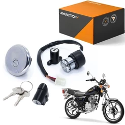 KIT CONJUNTO TRAVAS CHAVE IGNIÇÃO MAGNETRON SUZUKI INTRUDER 125 2002 A 2016