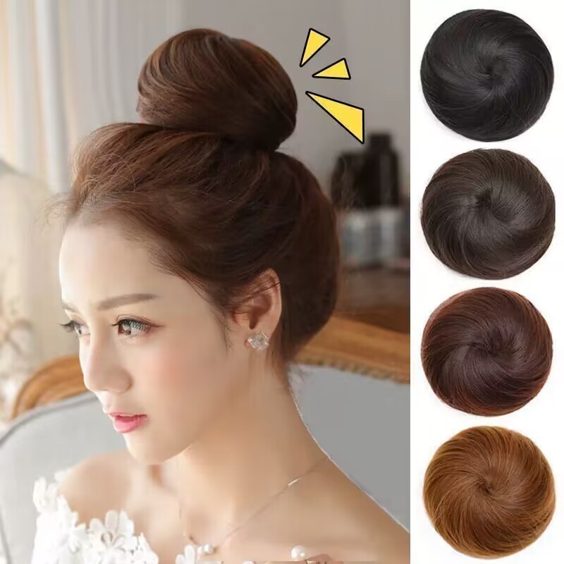 Bola de malha vermelha corda malha saco de cabelo enrolado estilo temperamento peruca de cabelo reto grampo de cabelo de