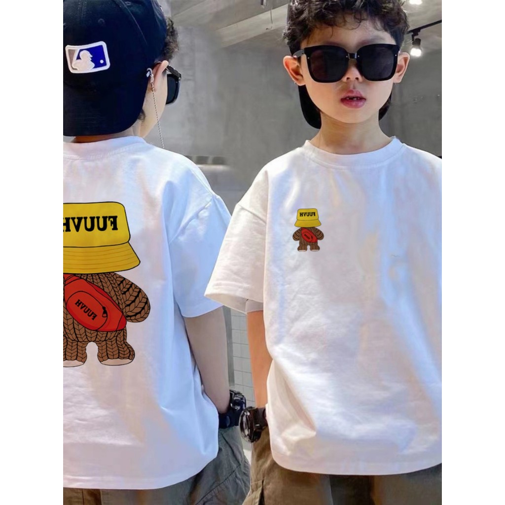 [100% algodão] roupas infantis meninos camiseta de manga curta primavera verão crianças médio grande crianças menino top