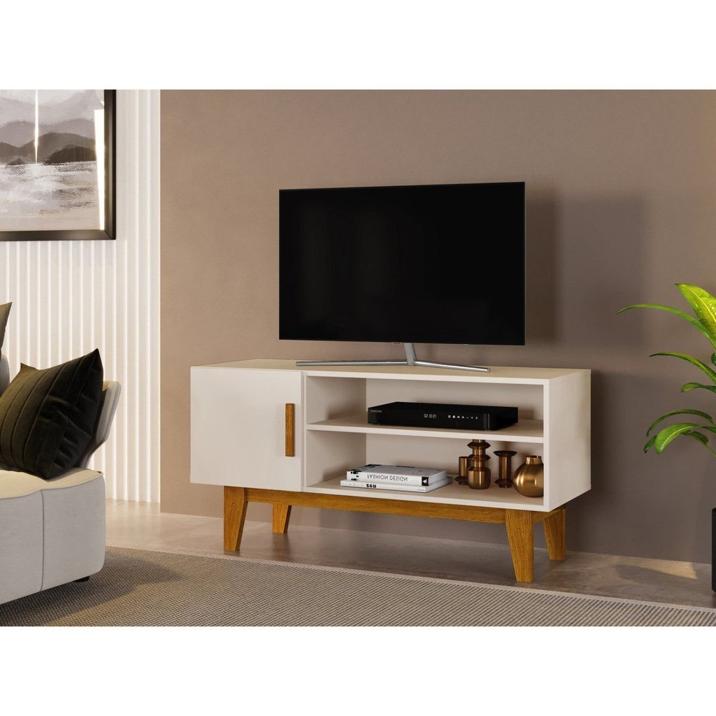 Rack para TV até 42 Polegadas 110cm Denver Bege Off White/Naturale Off White/Naturale