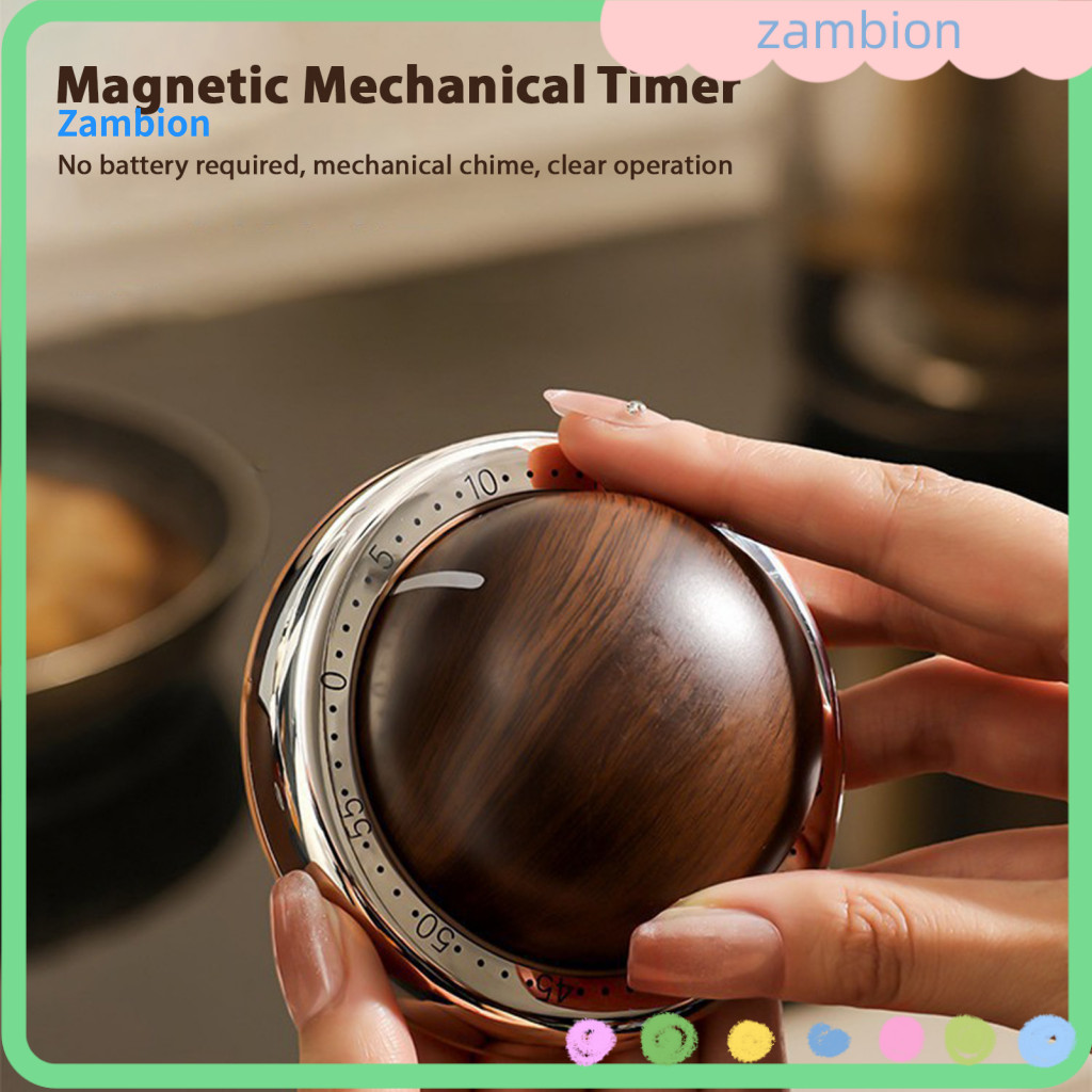 Bottle Opener Timer Magnetic 60-minute Mechanical Kitchen with – No Battery Needed Stainless Steel Cooking Study Count