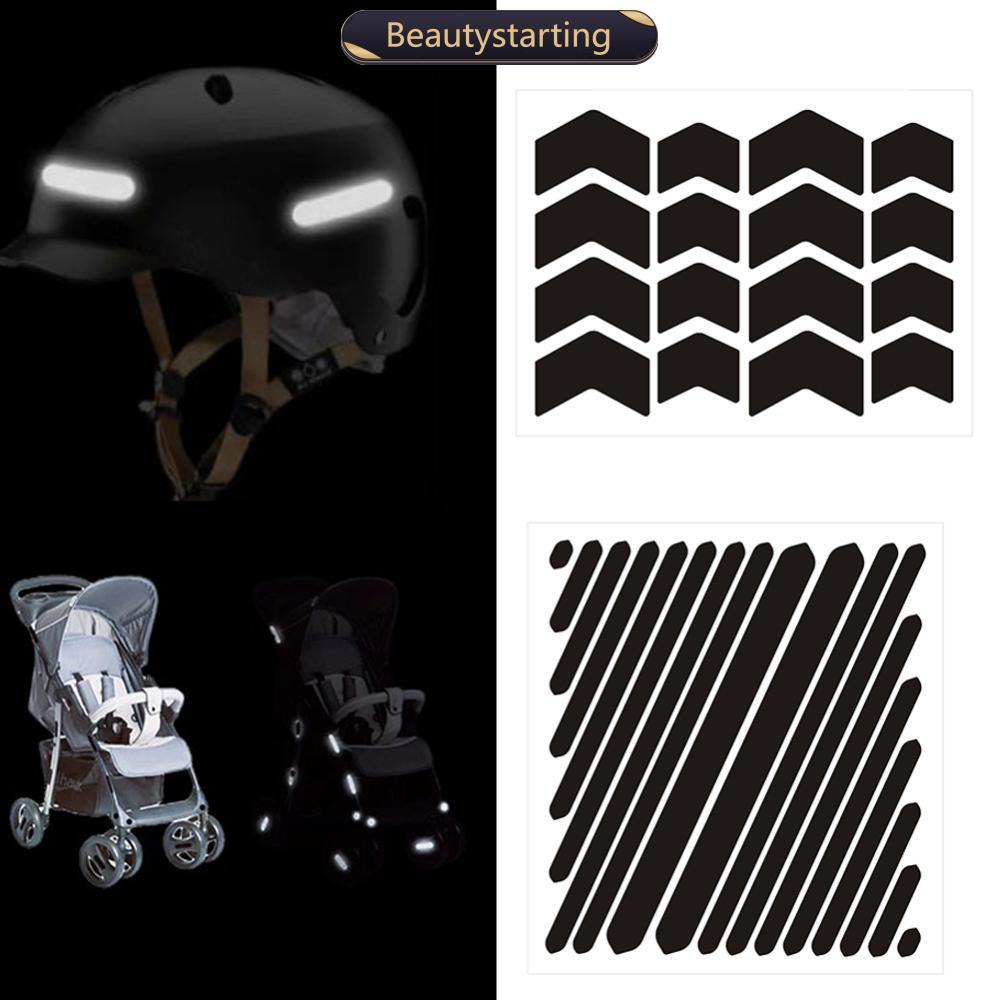 BEAUTYSTARTING Motocicleta Invisível Preto Reflexivo Adesivos Estilo Seta Fita Reflexiva Para Capacetes Bicicletas Motoc