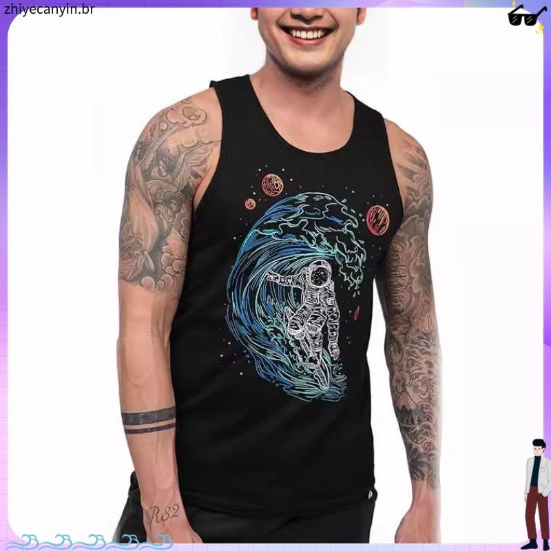 Kit 4 Regatas Longline Masculina Mxd Conceito Caveira Mustache