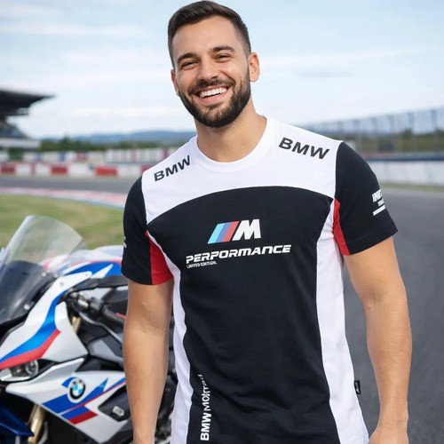 CAMISETA  ALLBOY BMW C/RECORTE PRETO REF 430