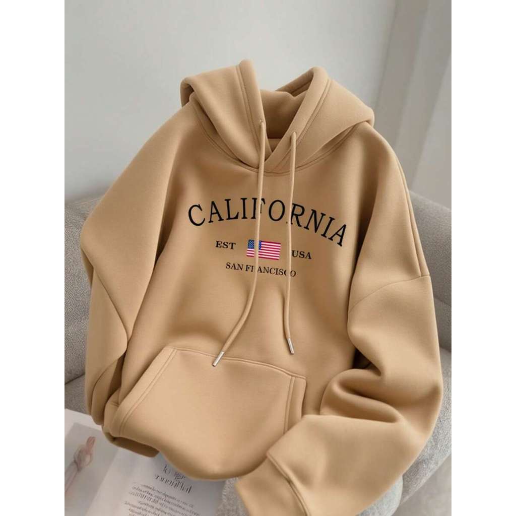 Moletom Canguru Feminino Estampado California Est Usa Blusa De Frio 100% Algodão Premium Masculino