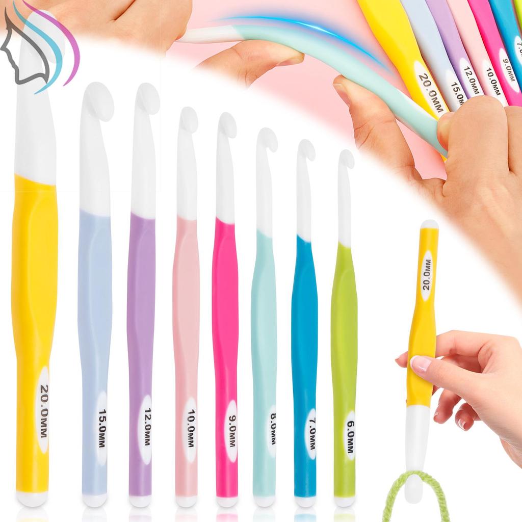 8 Pçs Grande Agulha De Crochê Plástico Ergonômico Gancho Para Iniciante Tricô Amante SHOPQJC3530